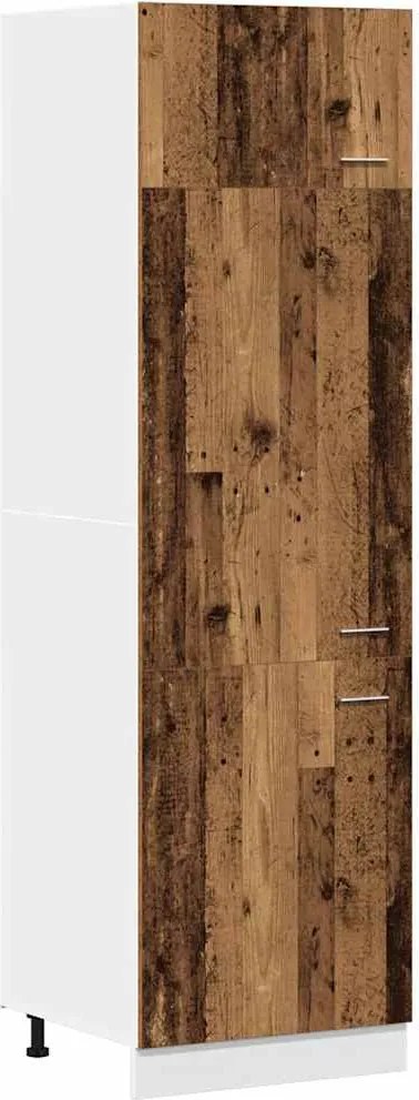 vidaXL Dulap de frigider “Lyon”, Lemn vechi, 60x57x207 cm