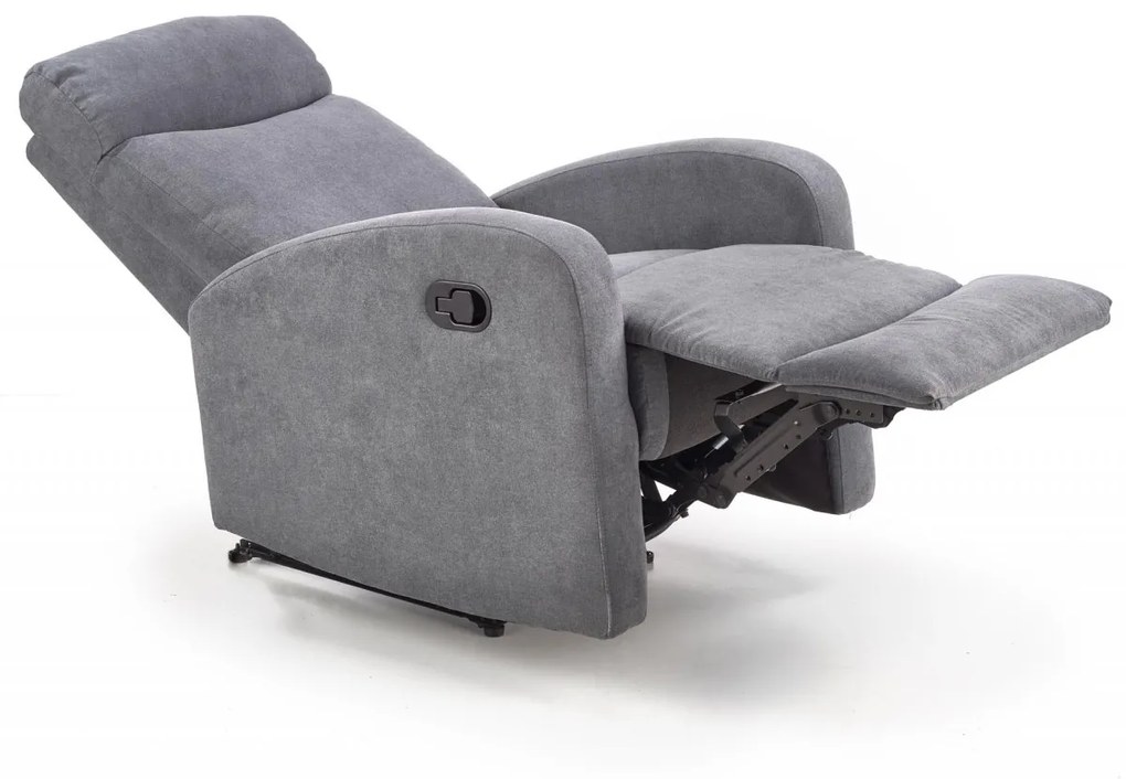 Fotoliu recliner Oslo 1S stofa gri inchis H100 cm