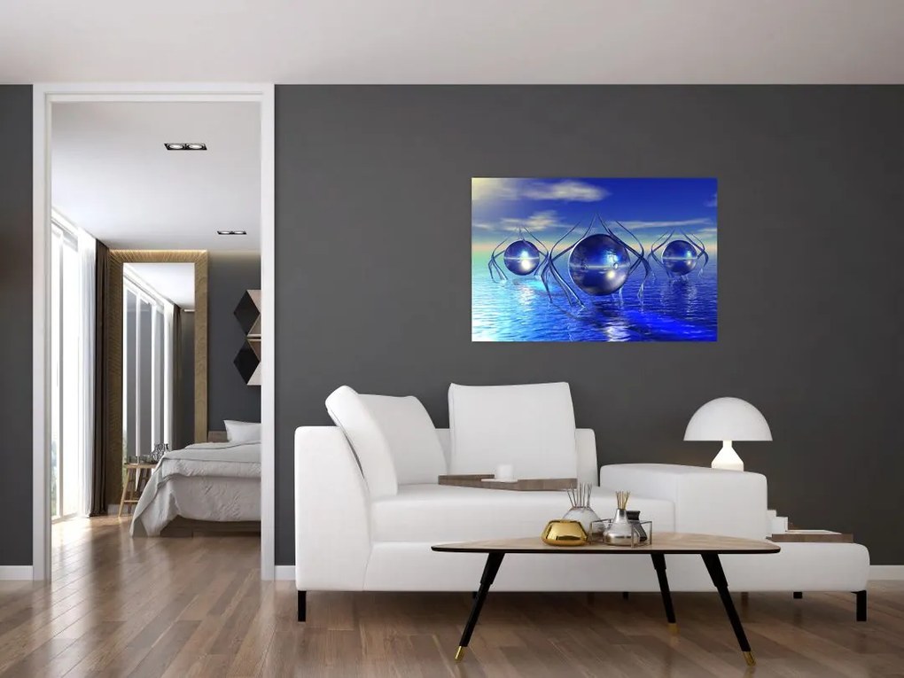 Tablou cu abstracție - apa (90x60 cm)