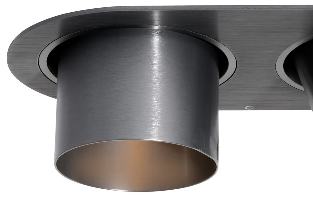 Spot îngropat rotunjit, metal gri-antracit, GU10, 70 mm, inclinabil, 2 lumini - Installa