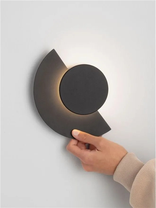 Aplica perete exterior lumina indirecta IP54 LED 2700K Gloo negru
