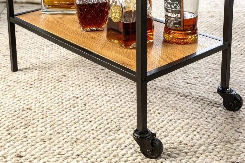 Gheridon, Masuta cu roti design industrial Slim Line 60cm