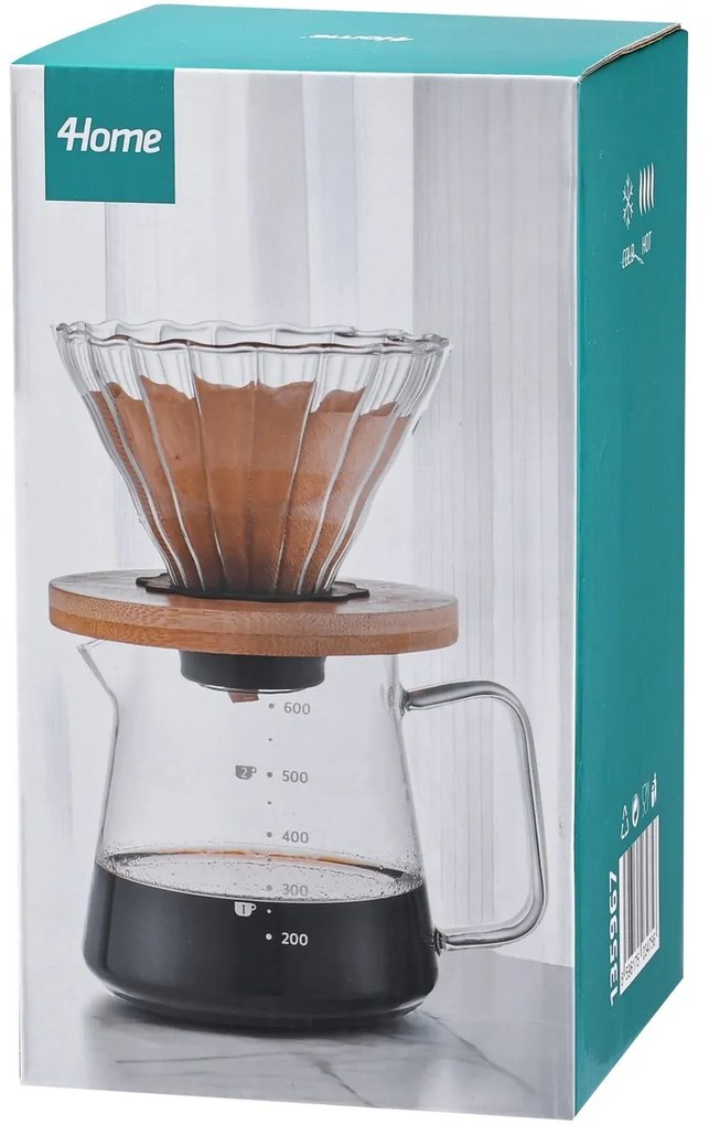 4Home Set pentru cafea filtrată Dripper, 600 ml