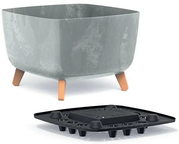 Ghiveci GRACIA SQUARE BETON EFFECT 39 cm , gri
