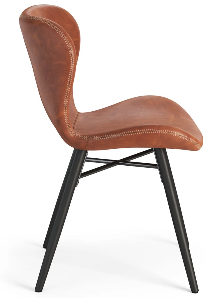 MAZZONI EXPORT ALTEA Piele ecologică Retro Brandy/picioare negre - SCAUN MODERN PENTRU LIVING/SUFRAGERIE/BUCĂTĂRIE/BIROU