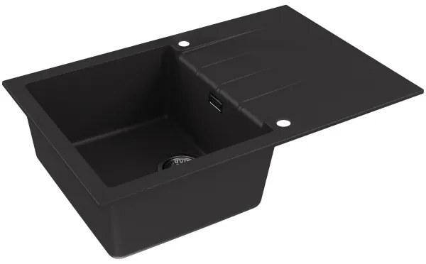 ALVEUS SETA23231 - Chiuvetă de bucătărie CADIT+baterie de chiuvetă MINTAS 34cm granit/negru