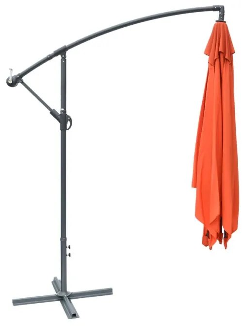 Umbrelă de grădină metalică 270 cm - teracotă