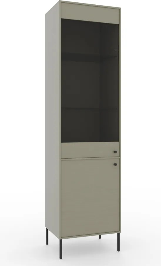 Vitrina cu doua usi, Tili, ADRK Furniture (Culoare: Negru)