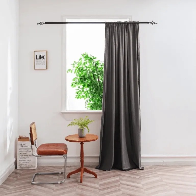 Draperie opaca DUNES VELVET 140x250 cm, gri inchis Agatat: Rejansa