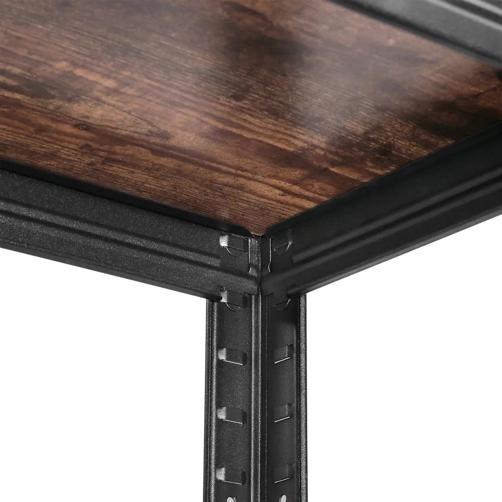 Raft de depozitare DUSTY, 5 polițe, max. 650kg, negru/maro SongmicsHome