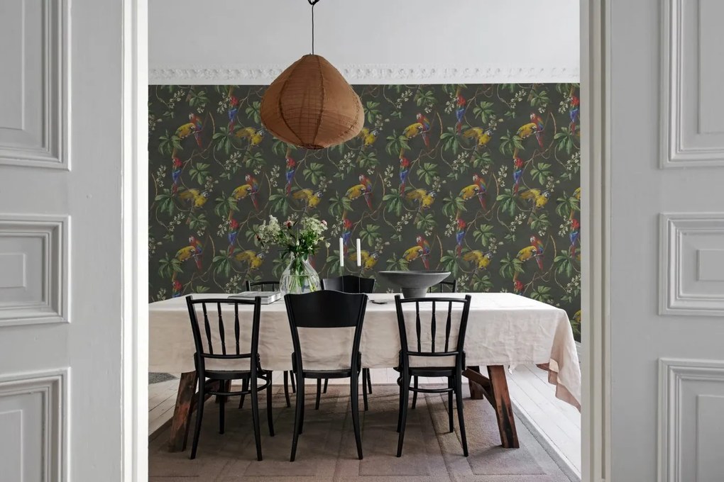 Fototapet, Parrots, Green, Rebel Walls