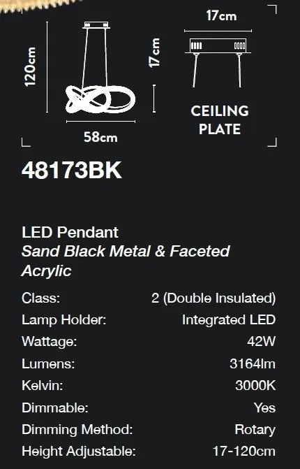 Lustra LED suspendata design modern Belle negru
