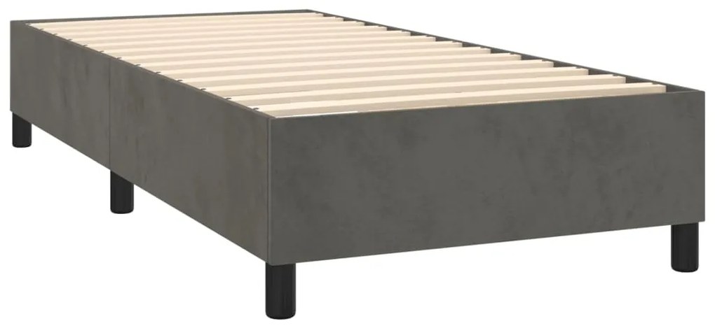 Cadru de pat box spring, gri inchis, 100x200 cm, catifea Morke gra, 35 cm, 100 x 200 cm