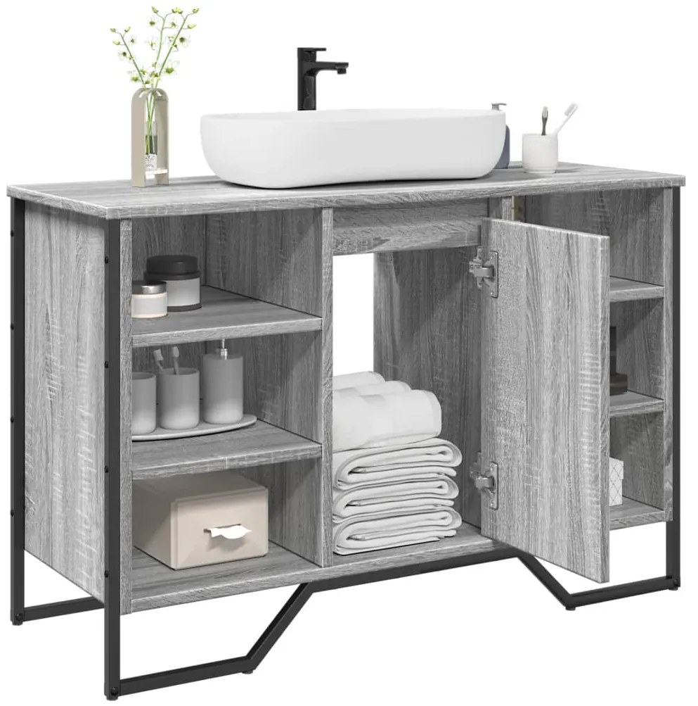 vidaXL Dulap chiuvetă baie, gri sonoma, 91x35x60 cm, lemn prelucrat