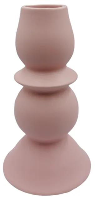Vaza ceramica roz, Bubble 18cm