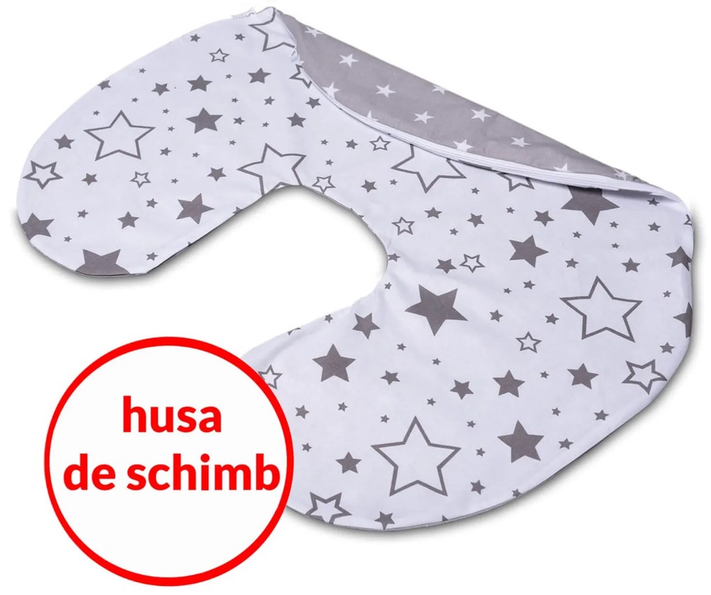 Husa bumbac detasabila pentru Perna alaptare Kidizi Celia Galaxy Grey