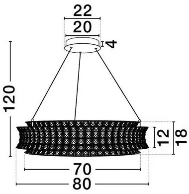 Lustra suspendata LED auriu, cristale sticla CELYSIA 80cm