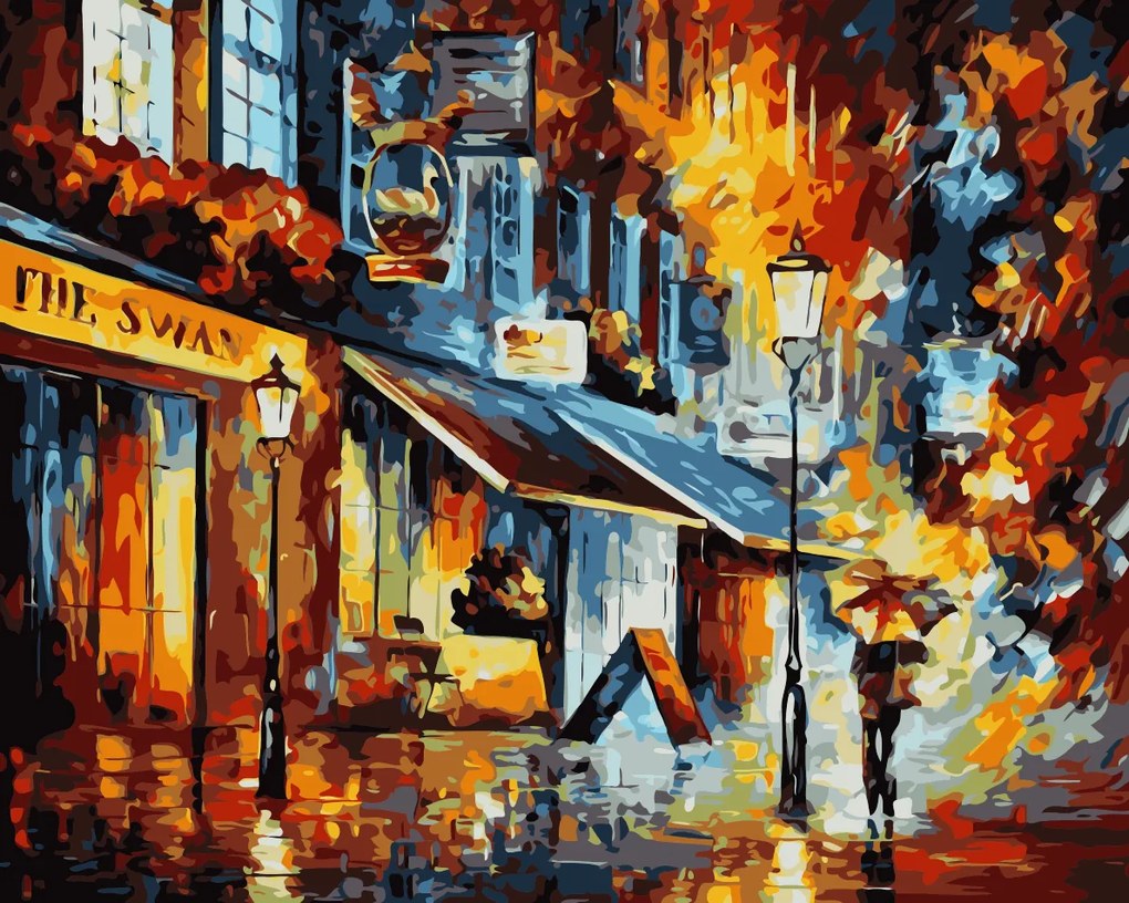 Pictura pe numere cu un cadru "Stradă colorată" 50x40 cm