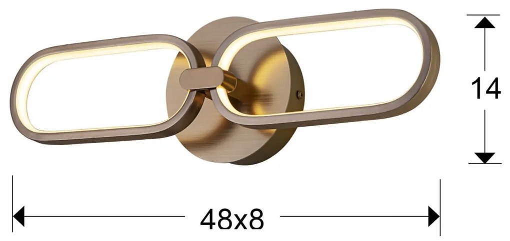 Aplica de perete LED design ultra-modern Colette. auriu roze SV-787017