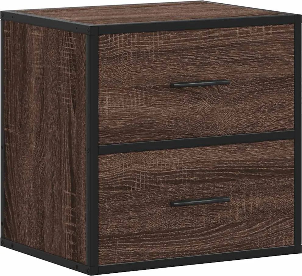 vidaXL Noptieră de perete, stejar maro, 40x31x39,5 cm