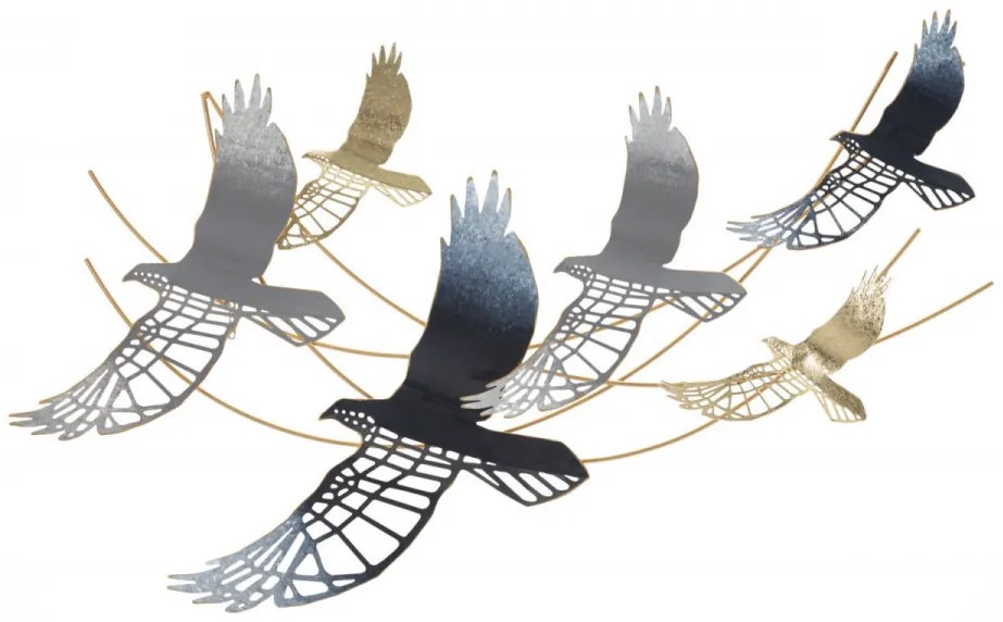 Decoratiune de perete multicolora din metal, 90.8 x 6,4 x 50.8 cm, Bird Mauro Ferreti
