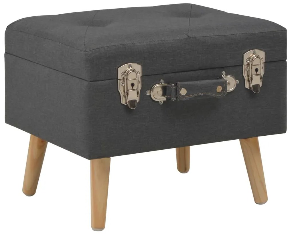 vidaXL Taburet cu depozitare, 40 cm, gri închis, material textil