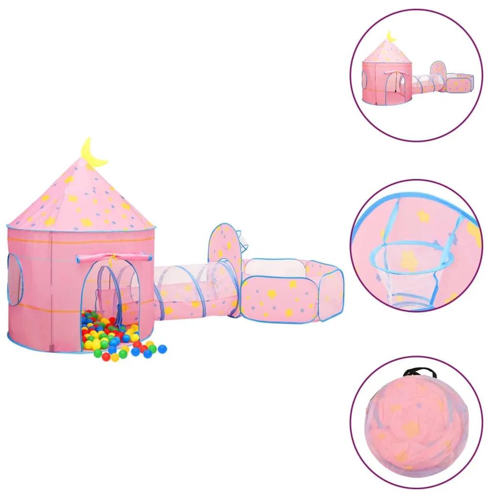 Cort de joaca pentru copii, roz, 301x120x128 cm