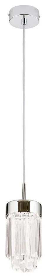Pendul LED cu cristal K9 design elegant PRISM crom