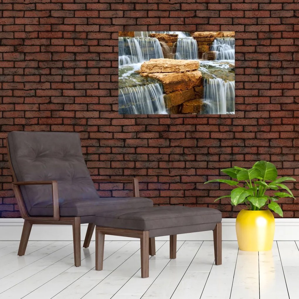 Tablou pe sticlă cu cascade (70x50 cm)