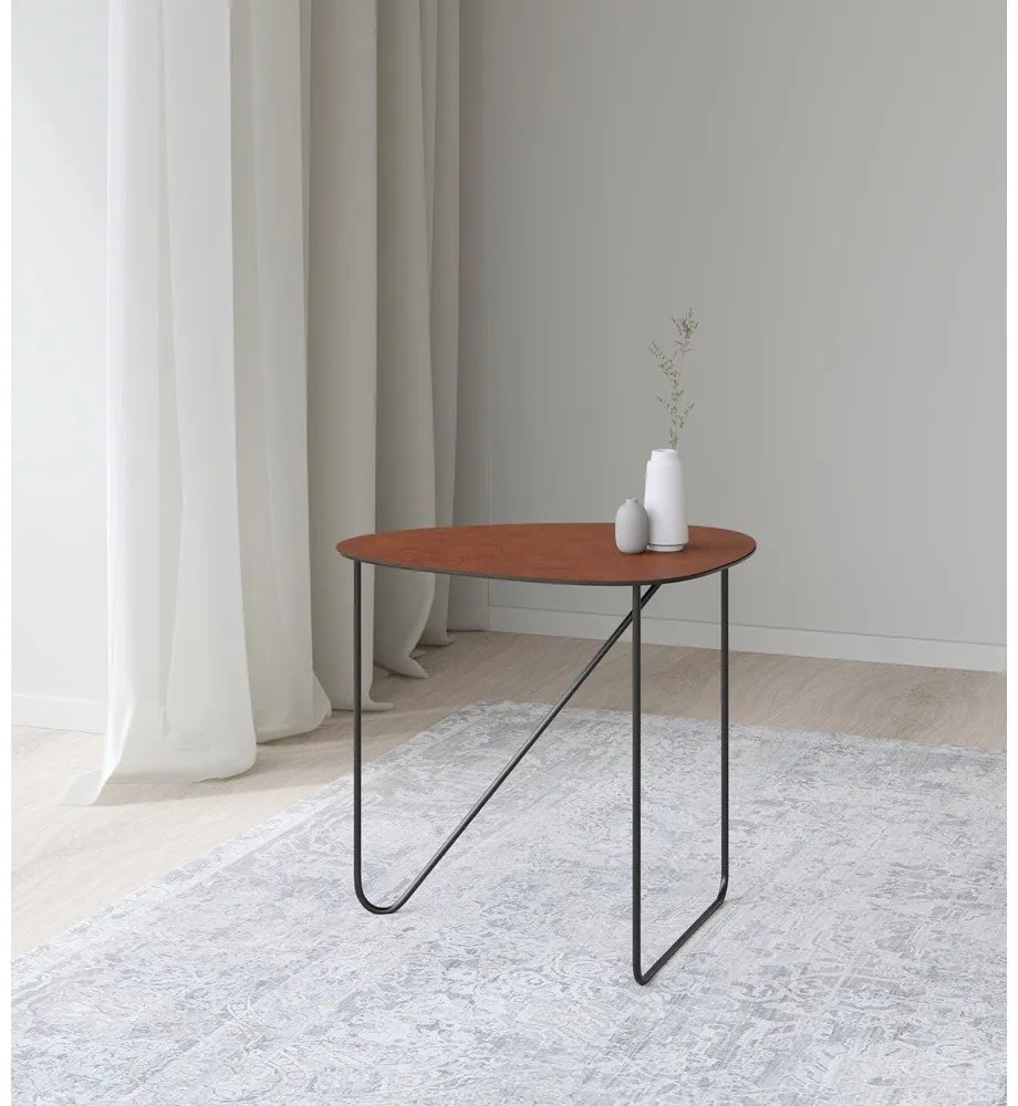 Măsuță de cafea maro coniac din metal 37x44 cm Curve M Bull – LIND DNA