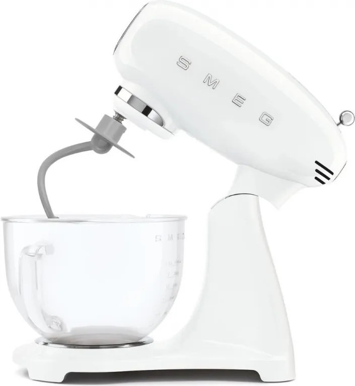 Mixer planetar SMEG SMF15WHEU, 1000 W, 4,8 l, 10 viteze, Actionare directa, Alb
