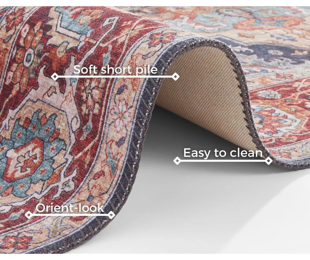 Covor Nouristan Sylla, 200 x 290 cm, roșu - albastru închis