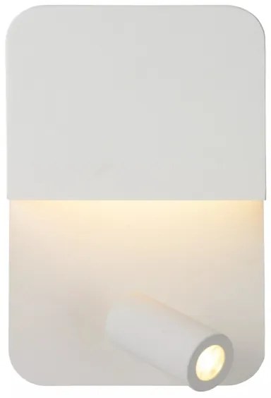 Aplică LED Lucide 79200/08/31 BOXER LED/10W/230V + LED/3W USB alb