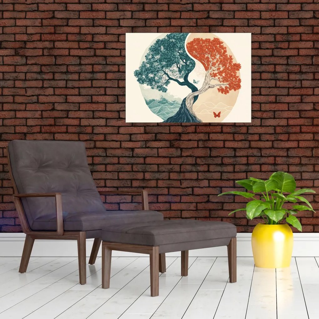 Tablou pe sticlă – Arbore plin de energie (70x50 cm)