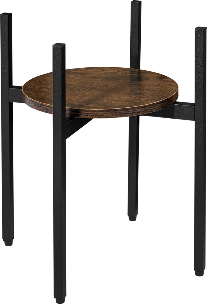 Suport rotund pentru flori TAYLOR ⌀ 32 cm, maro rustic/negru