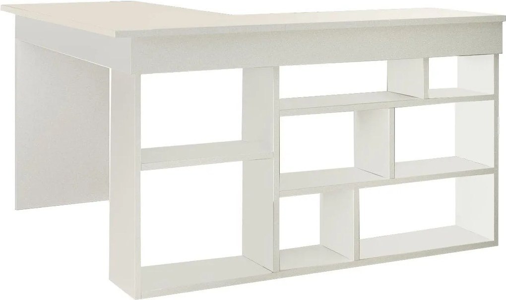 Birou CT5-W, alb, PAL, 129x120x72 cm