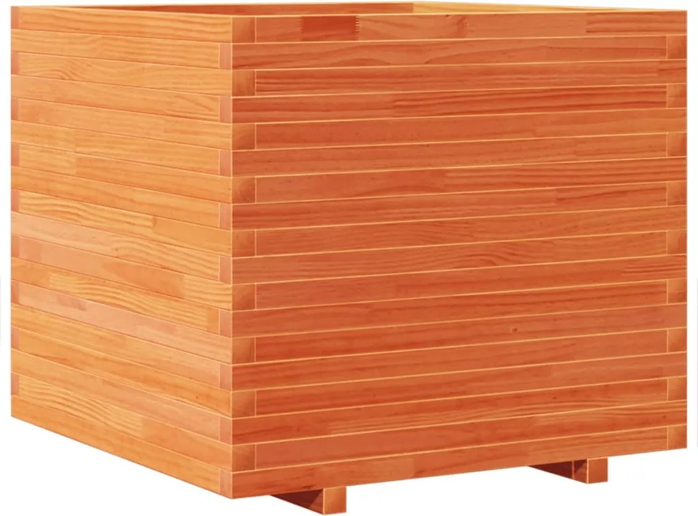 vidaXL Jardinieră de grădină, maro ceruit, 80x80x72 cm, lemn masiv pin