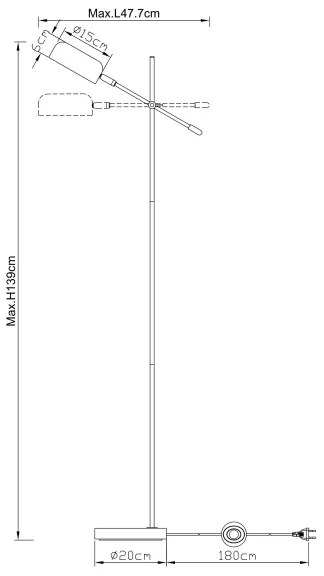 Lampadar GIANNA 1xE14/25W/230V Globo 24099SB