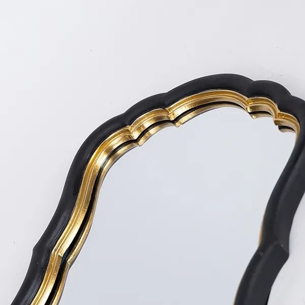 Oglindă de perete 34,5x23,2 cm negru/auriu