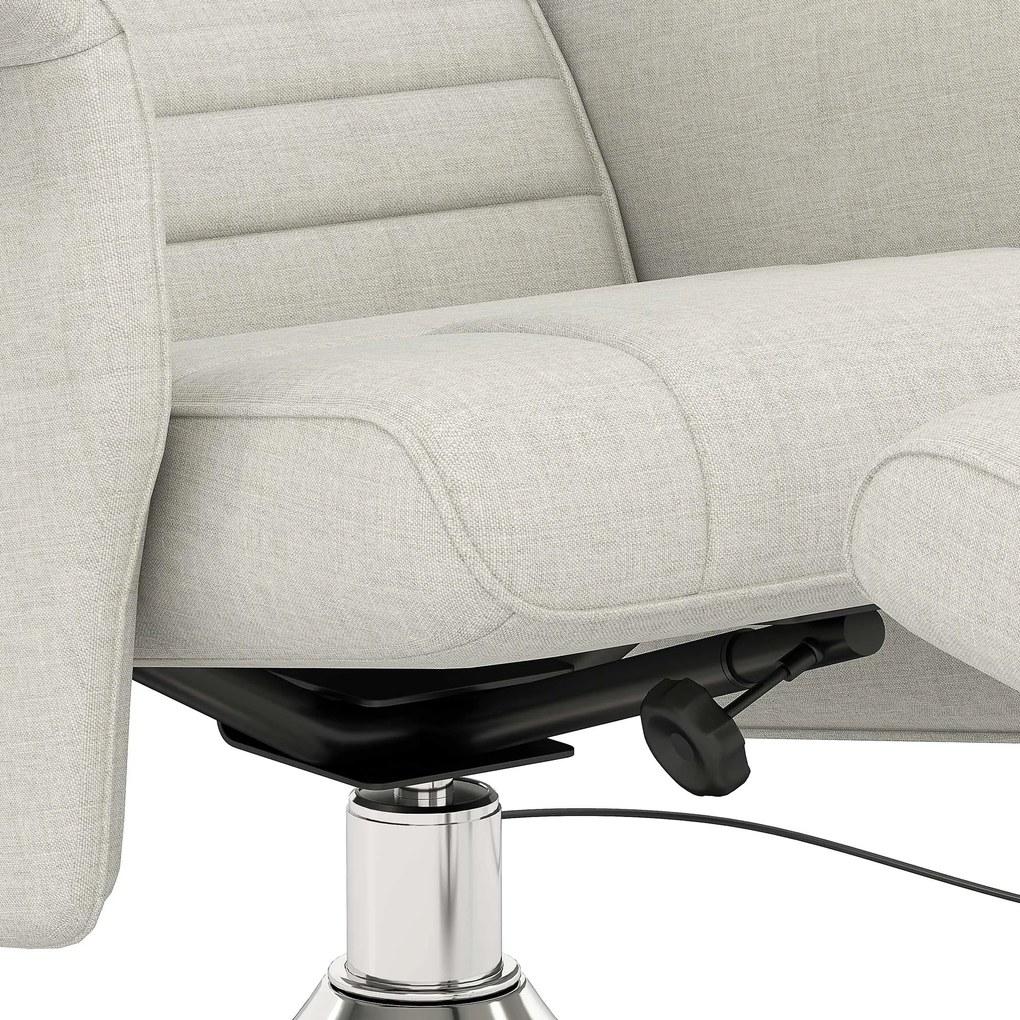 HOMCOM Fotoliu relaxant cu masaj și pouf, fotoliu TV cu spătar reglabil și șezut pivotant la 360° 78 x 95 x 88 cm crem | Aosom Romania