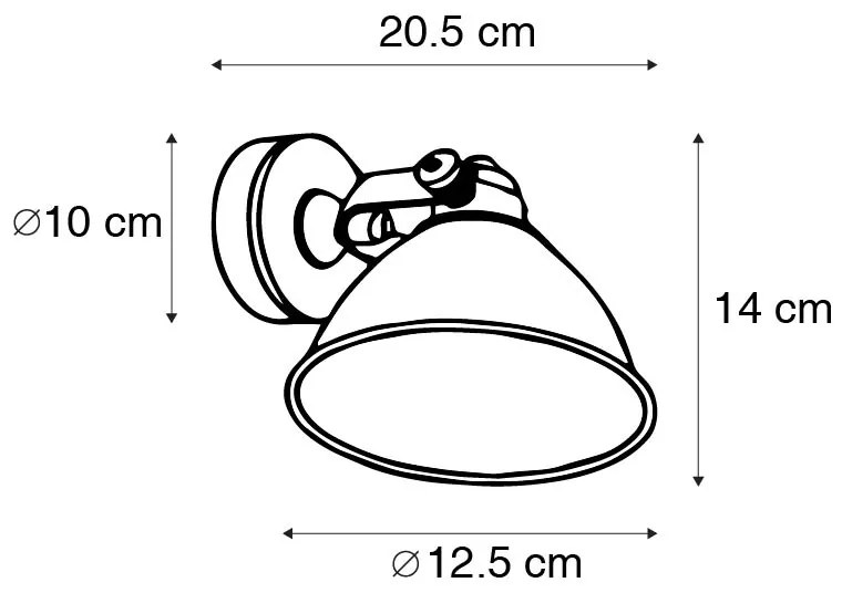Aplică industrială neagră cu auriu reglabil - Liko
