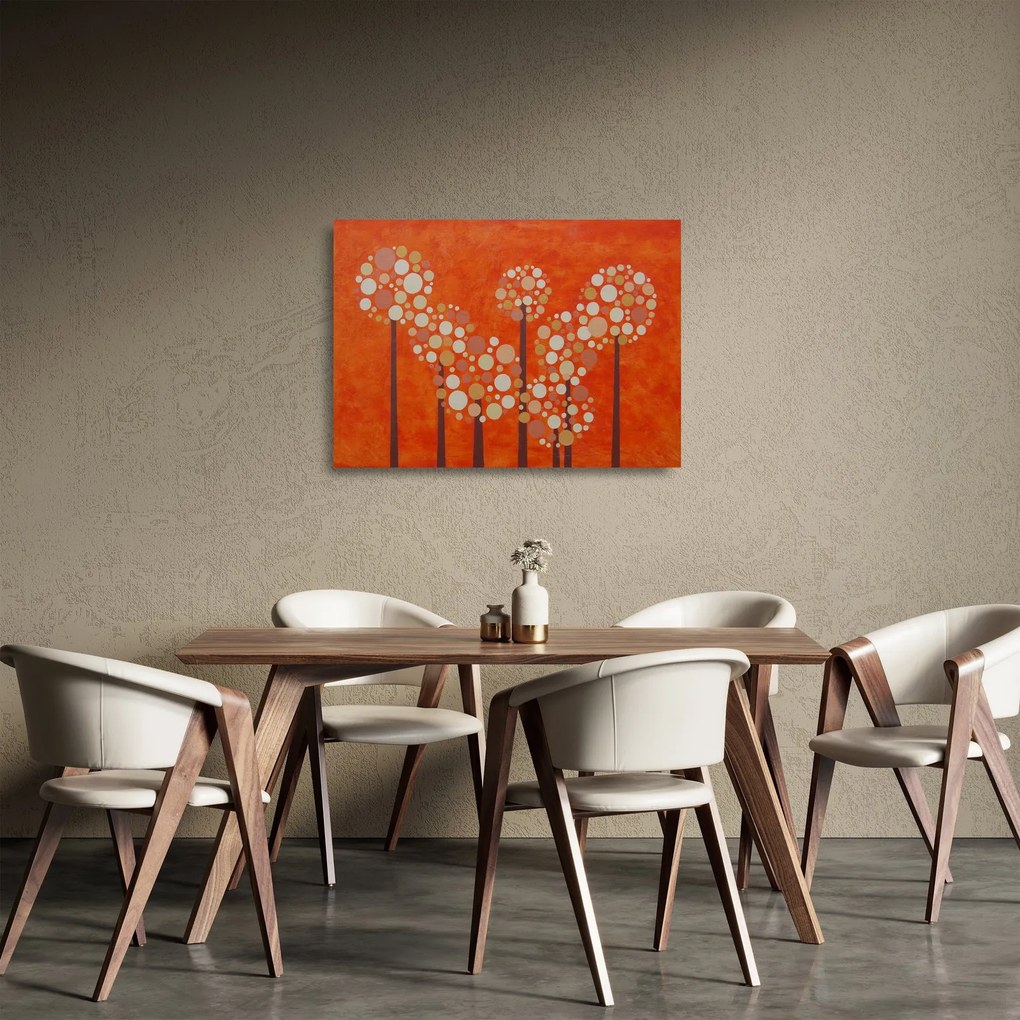Tablou pe sticlă - Pădurea portocalie (70x50 cm)