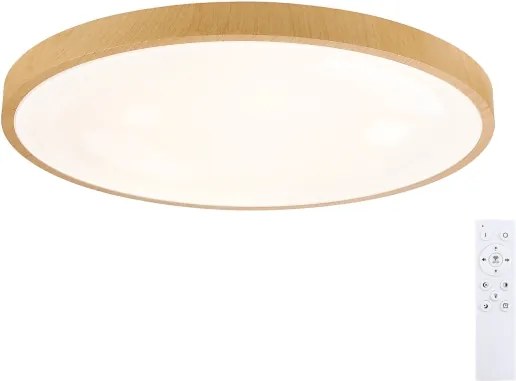 Corp de iluminat LED dimabil Brilagi-LED GLASS POOL DOUBLE, 80W, 230V, 60 cm, finisaj decor lemn + telecomandă