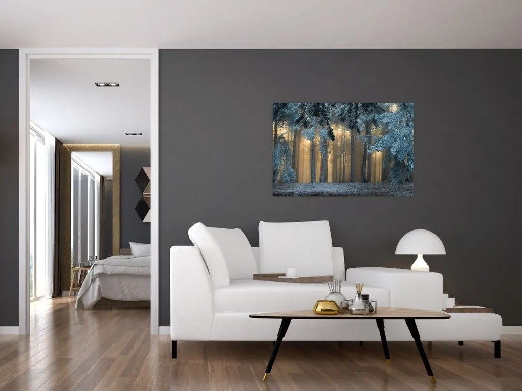 Tablou cu pădure înzăpezită (90x60 cm)