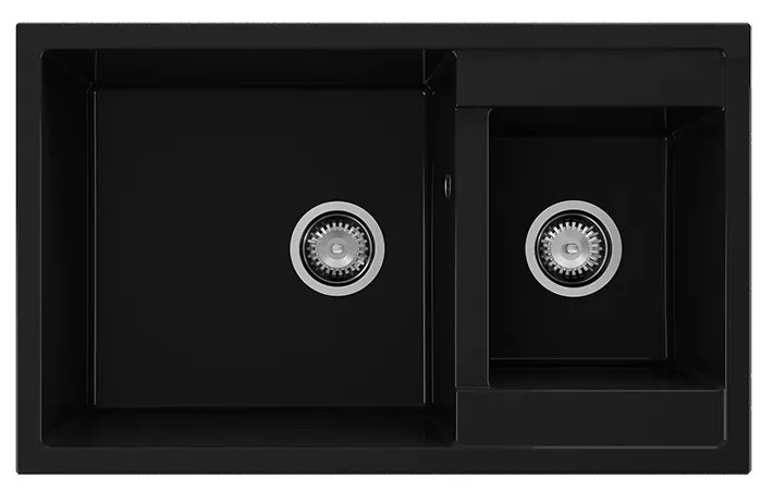 PACHET FAT CHIUVETA DREPTUNGHIULARA 2 CUVE+BATERIE LEBADA, DARK GRANITE, MARMURA COMPOZITA