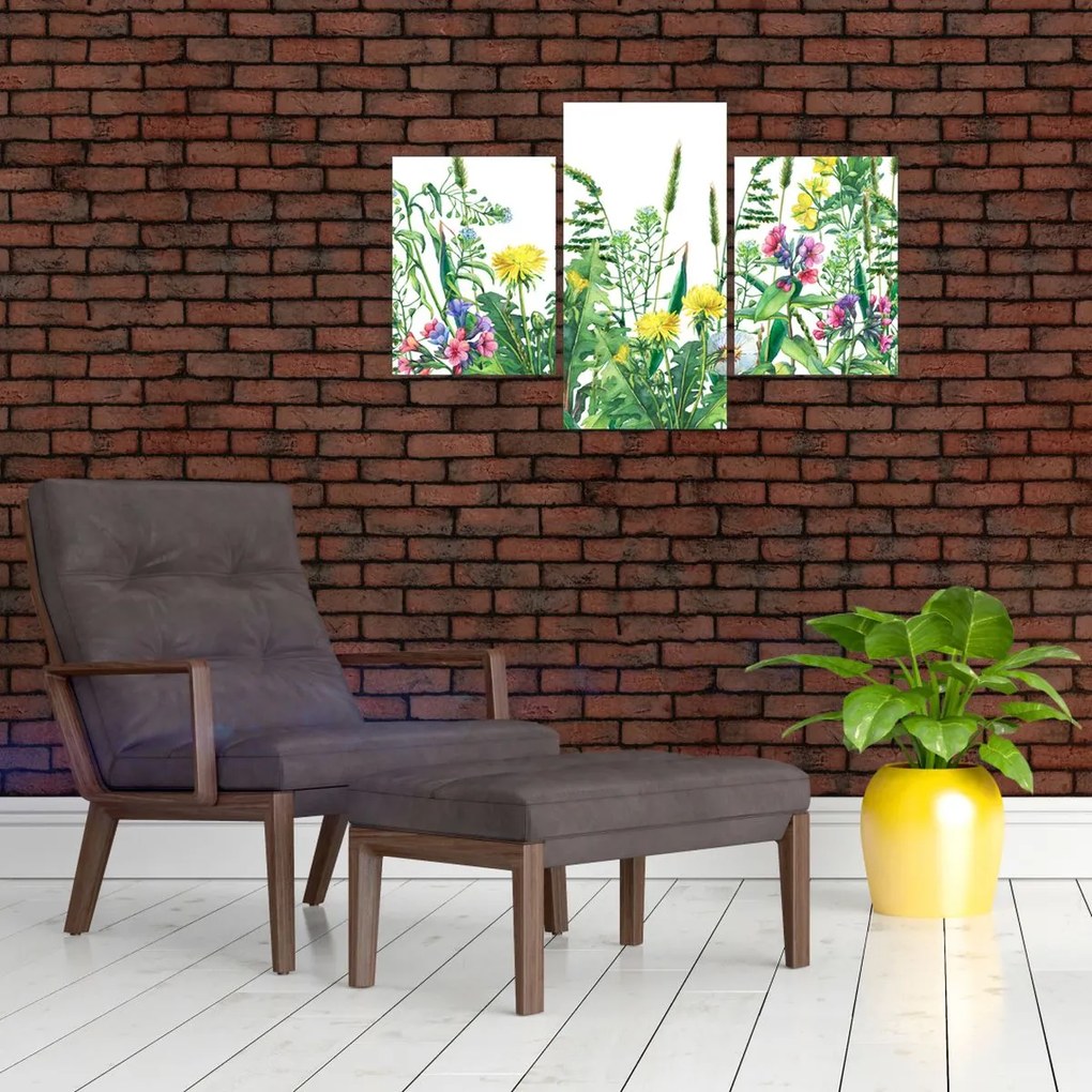 Tablou - Flori de pajiște pictate (90x60 cm)