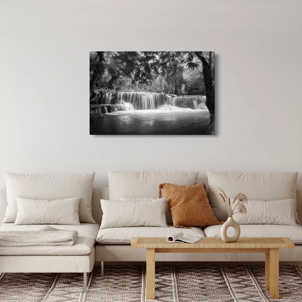 Tablou - Cascada alb-negru și alb (90x60 cm)
