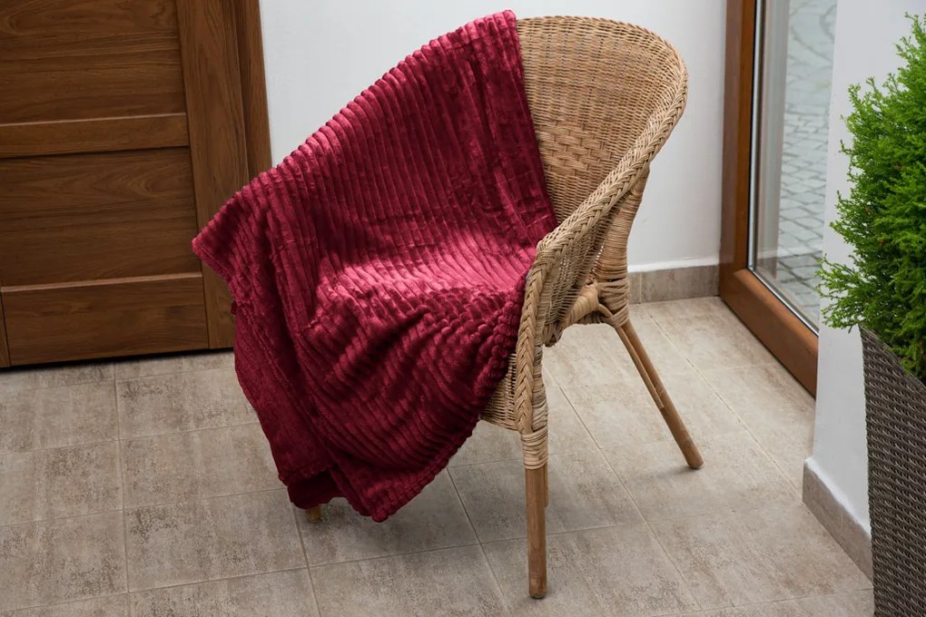 Patura microflanel PREMIUM 150x200 cm burgundia