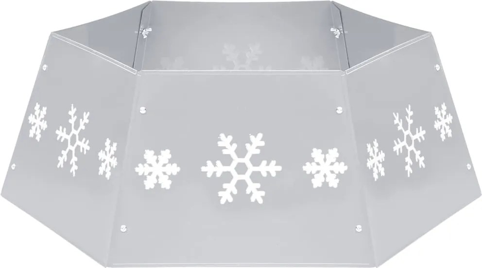 vidaXL Fustă brad de Crăciun, argintiu și alb, Ø68x25 cm