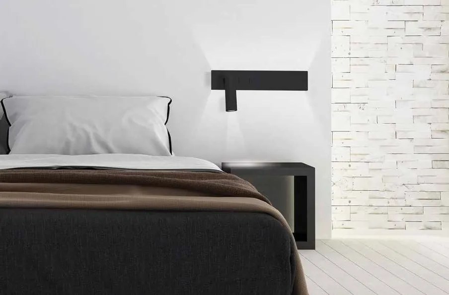 Aplica ambientala cu spot LED directionabil Akito negru